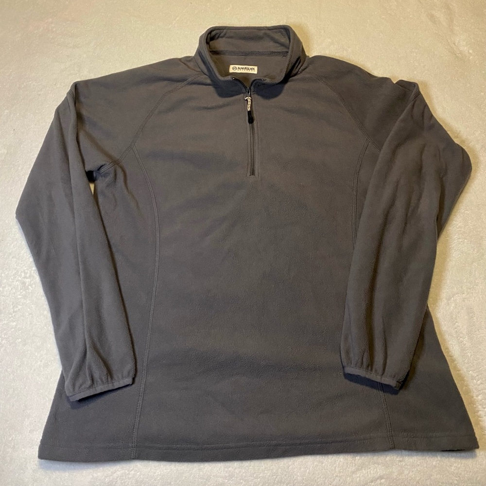 Magellan Gray Quarter-Zip Fleece Pullover Jacket